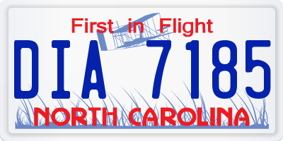 NC license plate DIA7185