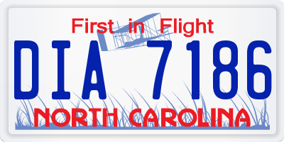 NC license plate DIA7186