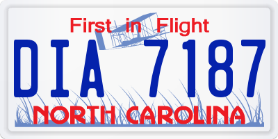 NC license plate DIA7187