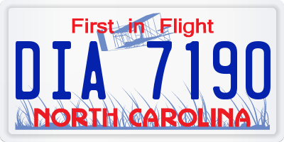 NC license plate DIA7190