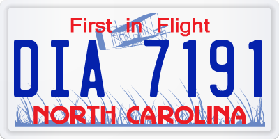 NC license plate DIA7191