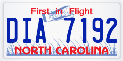 NC license plate DIA7192