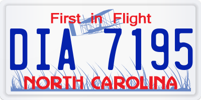NC license plate DIA7195