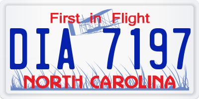 NC license plate DIA7197
