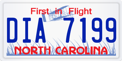 NC license plate DIA7199