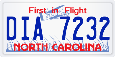 NC license plate DIA7232