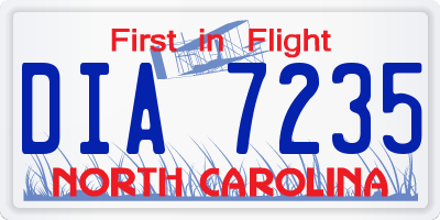 NC license plate DIA7235