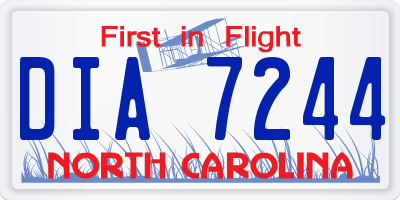 NC license plate DIA7244