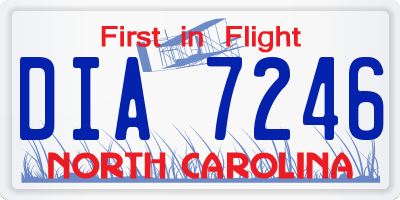 NC license plate DIA7246