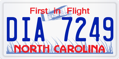 NC license plate DIA7249