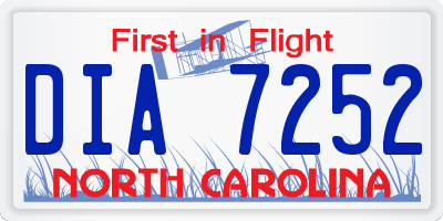 NC license plate DIA7252