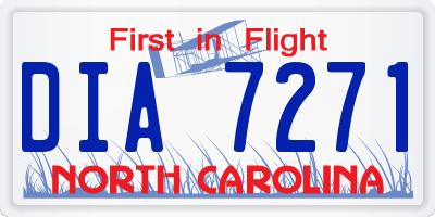 NC license plate DIA7271