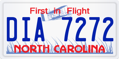 NC license plate DIA7272
