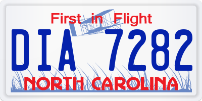 NC license plate DIA7282