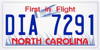 NC license plate DIA7291