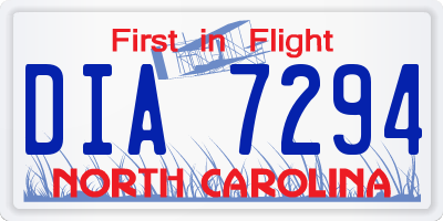 NC license plate DIA7294