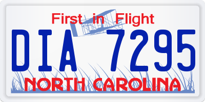 NC license plate DIA7295