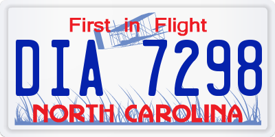 NC license plate DIA7298