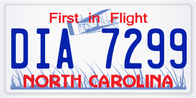 NC license plate DIA7299