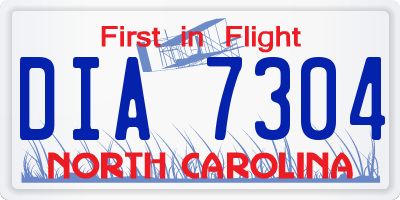 NC license plate DIA7304