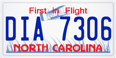 NC license plate DIA7306