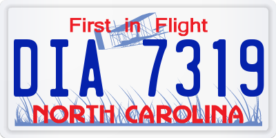 NC license plate DIA7319