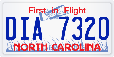 NC license plate DIA7320