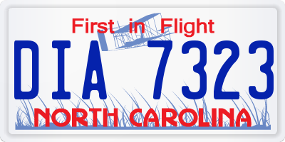 NC license plate DIA7323