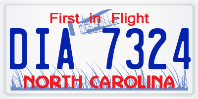 NC license plate DIA7324