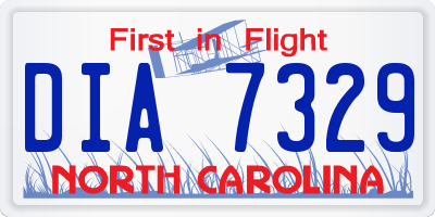 NC license plate DIA7329