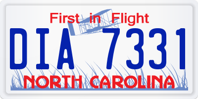 NC license plate DIA7331