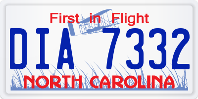 NC license plate DIA7332