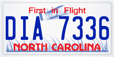 NC license plate DIA7336