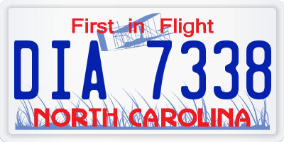 NC license plate DIA7338