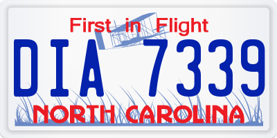 NC license plate DIA7339