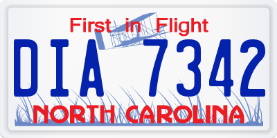 NC license plate DIA7342