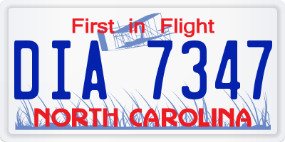 NC license plate DIA7347