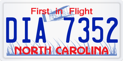 NC license plate DIA7352