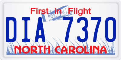 NC license plate DIA7370