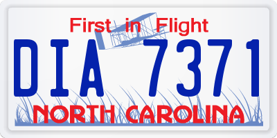 NC license plate DIA7371
