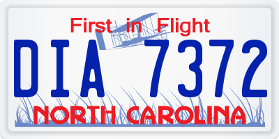 NC license plate DIA7372