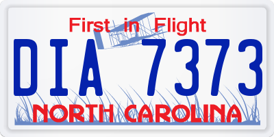 NC license plate DIA7373