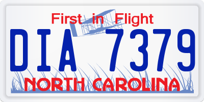 NC license plate DIA7379