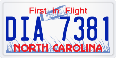 NC license plate DIA7381