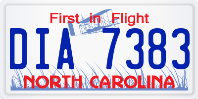 NC license plate DIA7383