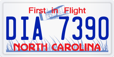 NC license plate DIA7390
