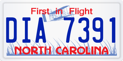 NC license plate DIA7391