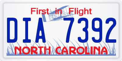 NC license plate DIA7392