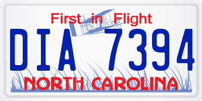 NC license plate DIA7394