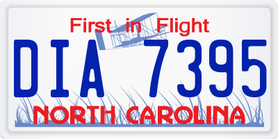 NC license plate DIA7395